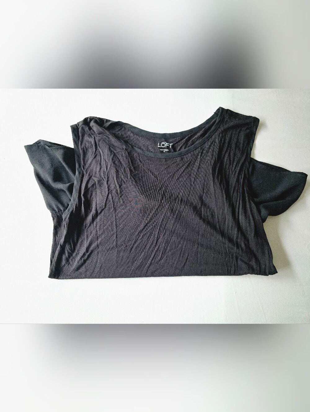 Loft Black Peplum Hem Tank Size Medium